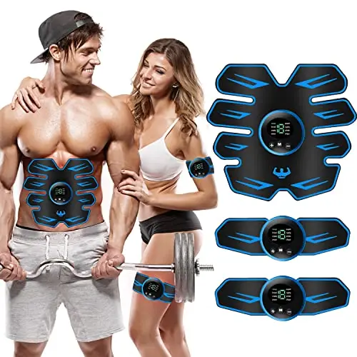 AILEDA Electroestimulador Muscular,EMS Estimulación focalizada de los Abdominales,8 Modos y 19 Intensidades,para la construcción de músculo,Tactical Electroestimulador Cuerpo Interior y exterior