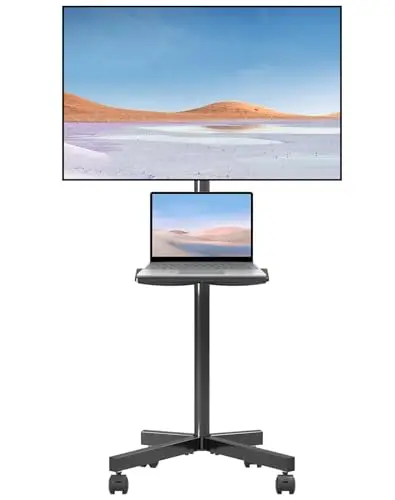 Suptek Soporte TV Ruedas, Soporte TV Pie para Television de 21 a 60 Pulgadas LCD/LED/Plasma, hasta 35KG, Altura Ajustable, Inclinación +3/-12°, MAX Vesa 400x400mm