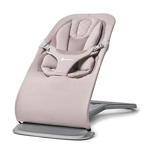 Hamaca Evolve 3 en 1 de Ergobaby para bebés y primera infancia (de 2,5 a 13,2 kg) - Hamaca multiposición para bebés con altura ajustable, arnés de seguridad y reductor para recién nacidos, Blush Pink
