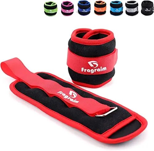 Fragraim Pesas para Tobillos, 1/2/3/4/5/6/10KG 1 Par de Pesas para Entrenamiento de Fuerza de Muñeca/Pierna/Brazo con Correa Ajustable para Correr, Gimnasia, Aeróbic, Fisioterapia