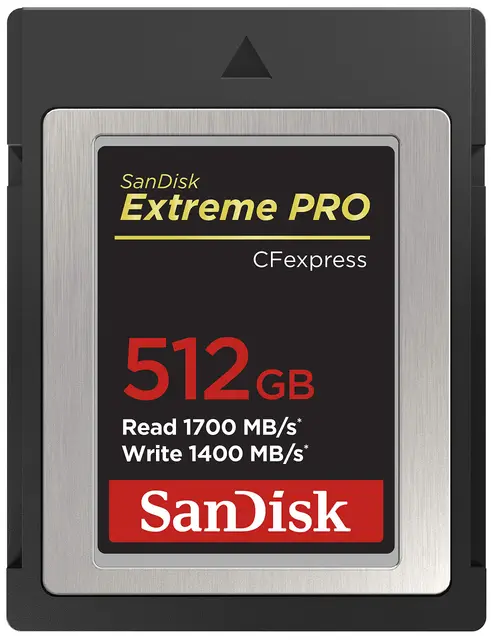 SanDisk 512GB Extreme PRO tarjeta CFexpress Type B Grabación de vídeo RAW 4K + RescuePro Deluxe hasta 1700 MB/s