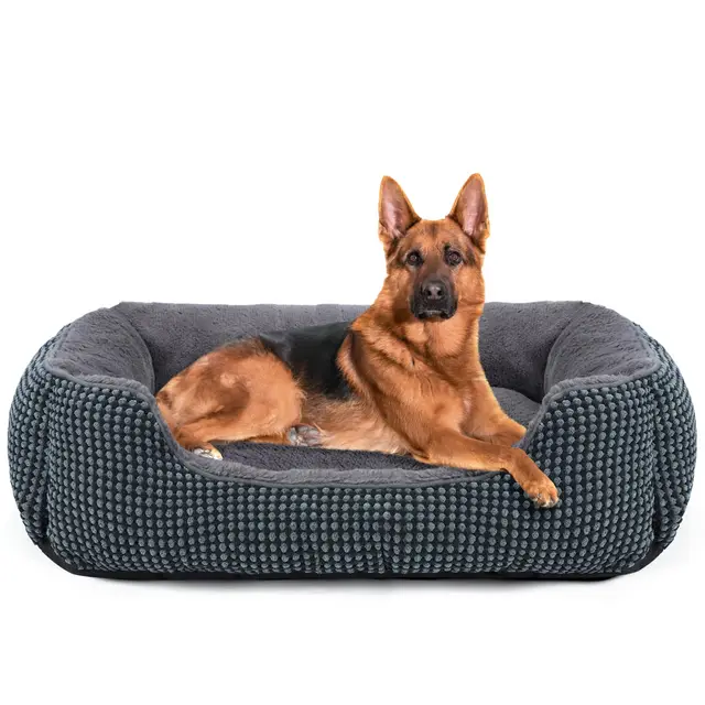 FURTIME Cama Perros XXL Grande, Cama Perro Lavable Esponjosa, Camas Perros Antideslizante Antiansiedad, 106x80x23cm