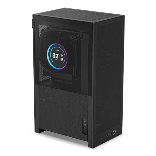 NZXT H2 Flow – Caja para PC Mini-ITX de 20,7 L con Alto Flujo de Aire – Incluye 2 Ventiladores Superiores de 120 mm y Cable Elevador PCIe 5.0 – GPU de 331 mm – Radiador de 280 mm – Negro