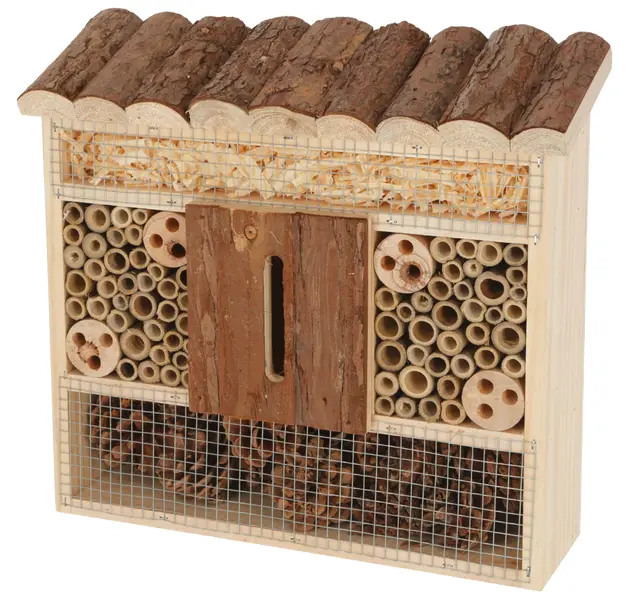 Kerbl Pet Casa de protección contra Insectos, Hotel para Insectos, Natural, 29x8x28cm, Madera, Avispas excavadoras, Abejas Silvestres, Hormigas, escarabajos, Ayuda para anidar e hibernar
