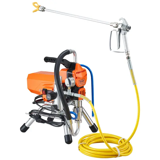 VEVOR Pulverizador de Pintura 2000 W Máquinas Pintura Airless 2 L/min Pistola de Pulverización Eléctrica sin Aire Presión Máxima 3000 PSI con Manguera de 9 m para Pared, Mueble, Exterior, Interior