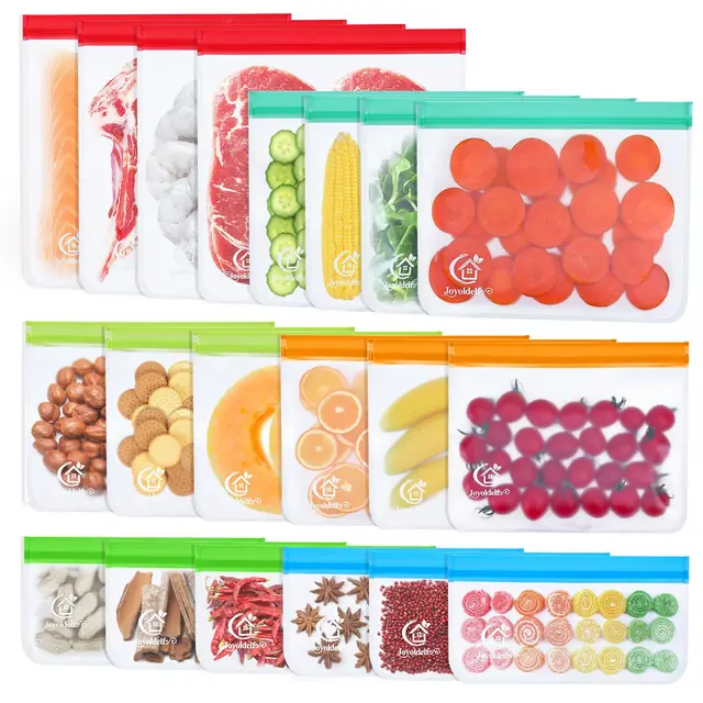 Joyoldelf Bolsas Reutilizables Almacenamiento PEVA Pack 20 Uds