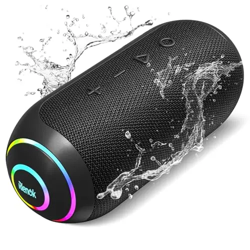 RIENOK Altavoz Bluetooth Potente 40W Impermeable IPX7 5200mAh Tweeter y Woofer Bluetooth 5.3 Portátil Inalámbrica Emparejamiento Estéreo Apoya Tarjeta TF, AUX