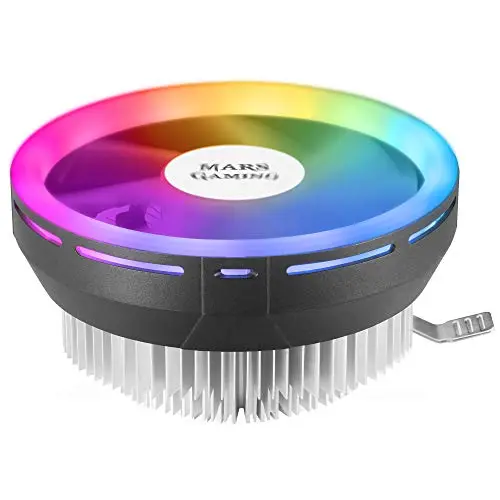 Mars Gaming MCPU120, Disipador CPU Perfil Bajo con Ventilador 120mm CHROMA RGB, TDP 120W, Tecnología PWM Silenciosa, Compatible Intel & AMD