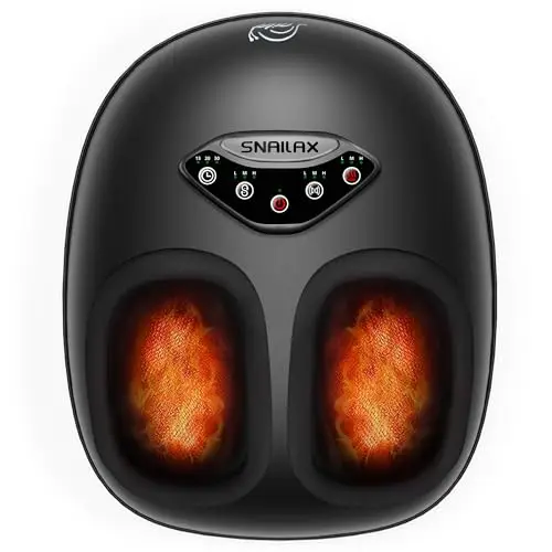 Snailax Masajeador de pies con calor, masajeador de pies Shiatsu para relajación, amasamiento profundo, compresión, masaje de pies con vibración, regalos para hombres mujeres