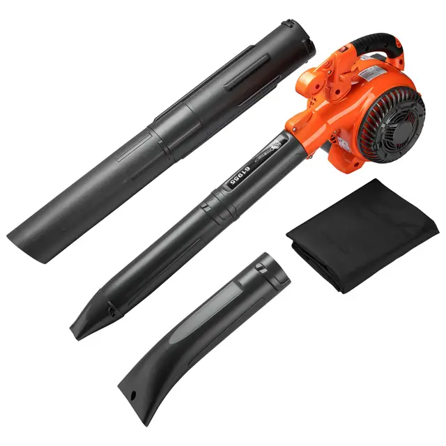 Soplador de Hojas 3-en-1 Aspirador de Hojas Triturador 1CV 26ccm con Bolsa 50L Herramienta jardín