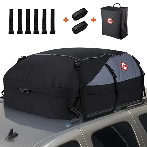 Sailnovo Cofre Techo Coche 580L - Bolsa Impermeable Plegable 1000D con 8 Correas, 6 Ganchos para Puerta, para Coche con/Sin Barras Portaequipajes, Viajes Y Transporte