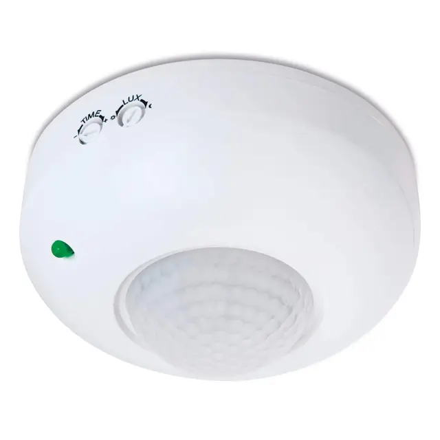 conecto Detector de Movimiento para Exteriores, para LED y lámparas, Montaje en Superficie en el Techo Alcance de detección de 360° 6m, Infrarrojos, IP20, Blanco