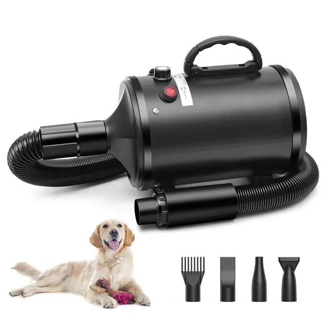 Soplador para Perros, secador de Pelo para Perros de 2800 W, secador de Pelo para Perros de Velocidad y Temperatura Regulables, Menos Ruido secador para Perros