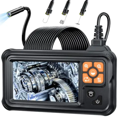SKYBASIC Endoscopio Cámara de Inspección, 4.3" IPS 1080P HD Cámara de Inspección Boroscopio con 8 LED, Camara Inspeccion Tuberias Impermeable IP67, para Automóviles, Paredes y Desagües(20M)