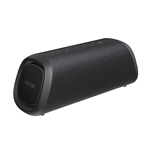 LG XBOOM Go, Altavoz Inalámbrico, Bluetooth, Sonido Sound Boost, Resistente al Agua IP67, Autonomía 18h, Color de Luces LED Variable, Amplia Conectividad, 20 W, Color Negro, XG5QBK