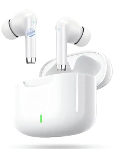 Auriculares Inalámbricos, 2026 Auriculares Bluetooth 5.4 con Reducción de Ruido ENC, 48H con Graves, Cascos Inalambricos IPX8 Impermeable, Control Táctil, Audifonos Inalambricos para iPhone/iOS/Galaxy