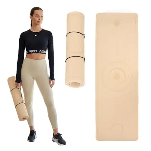 TREXO Esterilla de yoga de 183 x 61 cm y 6 mm de grosor, esterilla de yoga de TPE ecológico con superficie antideslizante, fuerte agarre en el suelo, resistente a daños, ligera