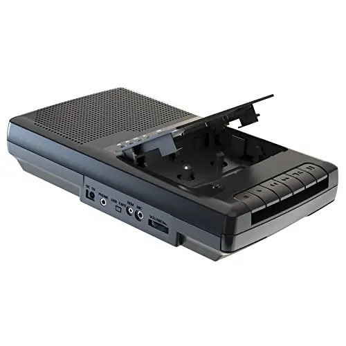 Grabadora de Casete Portátil Reproductor Casete Digitalizado a USB con Asa, Auriculares, Micrófono, Altavoz