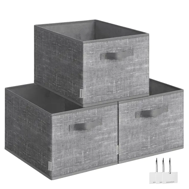 songmics caja plegable tela set 3 29l