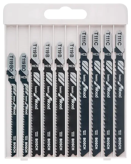 Bosch Professional Set con 10 hojas de sierra de calar Basic for Wood (para madera, accesorios de sierra de calar)
