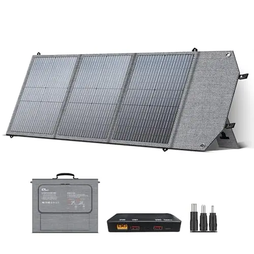 Panel Solar Plegable 100w monocristalino portátil, Células Tipo N Módulo Solar Plegable Portátil Plegable, impermeable, ideal para embarcaciones, camping, caravanas o autocaravanas
